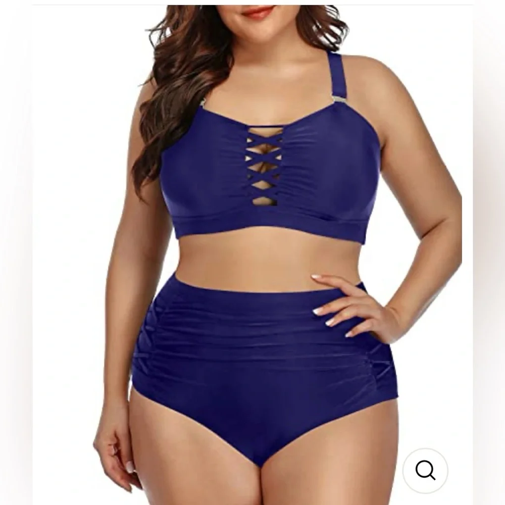 NWT Daci Criss Cross bikini NAVY blue